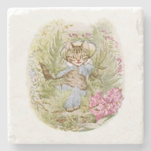 Tom Kitten (Niedliche Katze Illustration) Beatrix  Steinuntersetzer (Vorderseite)