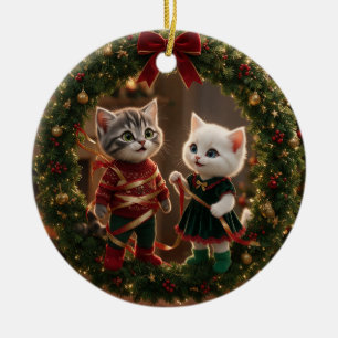 Tom & Luna Frohe Weihnachten Personalisierter Weih Keramik Ornament