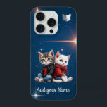 Tom & Luna – Personalized Starry Night Phone Case iPhone 15 Pro Hülle<br><div class="desc">Bring a little magic everywhere you go with this Tom & Luna’s Adventures™ personalized phone case! Featuring Tom, the little grey tabby kitten, and Luna, the little pure white fluffy kitten, sitting together under a sparkling starry night sky, this design blends cuteness, warmth, and winter charm. Add your own name...</div>