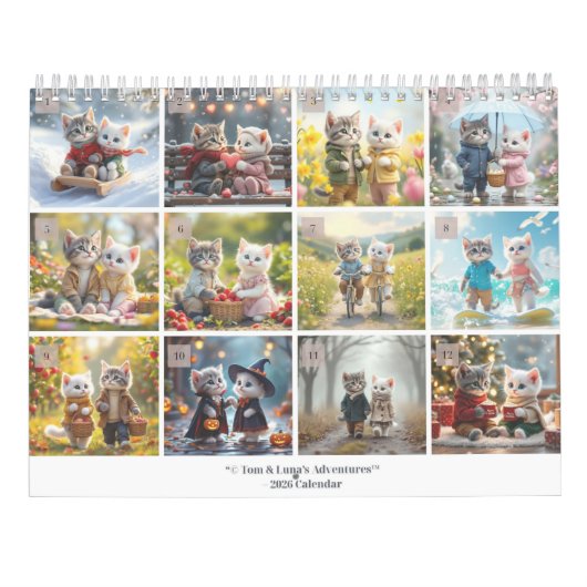 Tom & Luna’s Adventures™ – 2026 Cozy Seasons Calen Kalender (Rückseite)