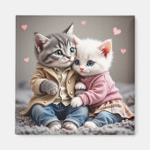 Tom & Luna Valentine Magnet | Cute Cat Magnet (Vorne)