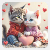 Tom & Luna Valentine Sticker |  Cat Stickers (Vorderseite)