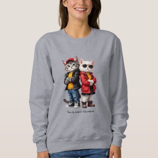 Tom & Lunas Abenteuer – Coole Katzen Sweatshirt (Vorderseite)