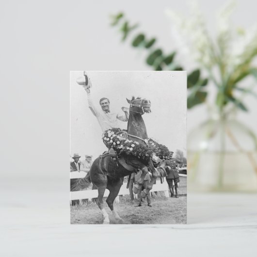 Tom Mix auf einer Pferdeshow Postkarte (Stehend Vorderseite)