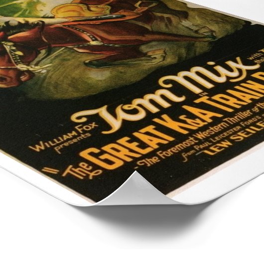 Tom Mix Great K&A Train Robbery Poster (Ecke)