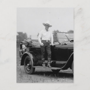 Tom Mix mit Auto, 21.5.1925 Postkarte