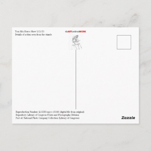 Tom Mix Trick Riding Postkarte (Rückseite)