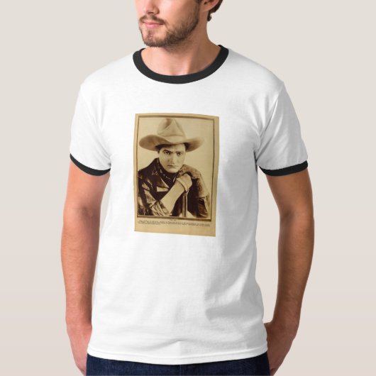 Tom Mixporträt 1918 mit Gewehr für stillen Film T-Shirt (Vorderseite)