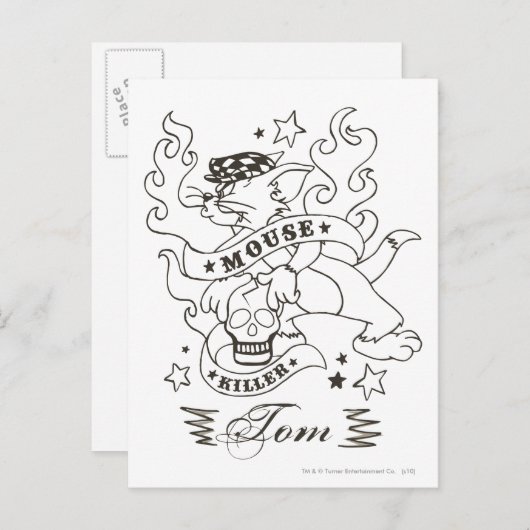 Tom Mouse Killer Tattoo 1 Postkarte (Vorne/Hinten)