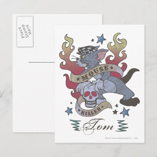 Tom Mouse Killer Tattoo 2 Postkarte (Vorne/Hinten)