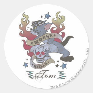 Tom Mouse Killer Tattoo 2 Runder Aufkleber
