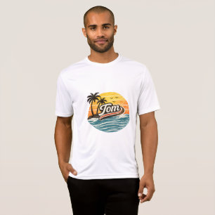 Tom Retro Sunset Namensdesign T-Shirt