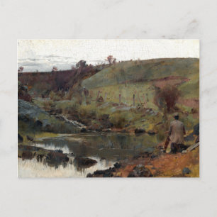 Tom Roberts Ein ruhiger Tag auf der Darebin Creek Postkarte