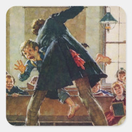Tom Sawyer - Schoolmaster-Peitschen Quadratischer Aufkleber