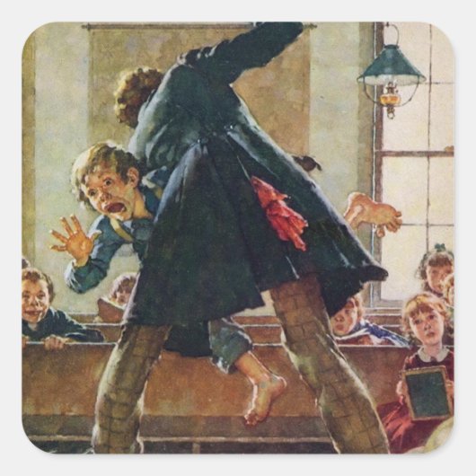 Tom Sawyer - Schoolmaster-Peitschen Quadratischer Aufkleber (Vorderseite)