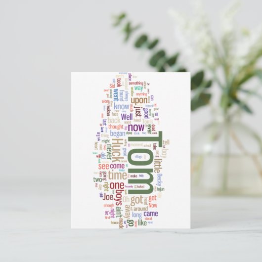 Tom Sawyer Word Cloud Postkarte (Stehend Vorderseite)