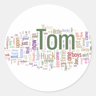 Tom Sawyer Word Cloud Runder Aufkleber