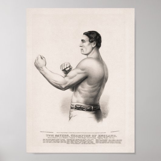 Tom Sayers - Englischer Bare-Knuckle-Champion Poster (Vorne)