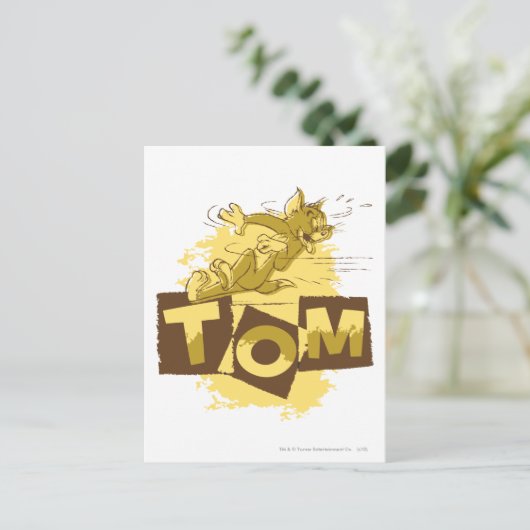 Tom schiebt Stopp Postkarte (Stehend Vorderseite)