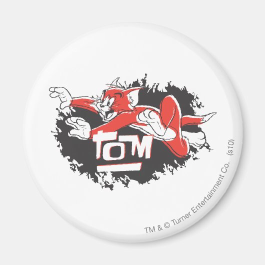 Tom Schwarz-Rot-Logo Magnet (Vorne)