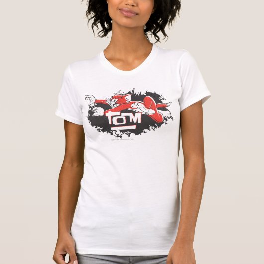 Tom Schwarz-Rot-Logo T-Shirt (Vorderseite)