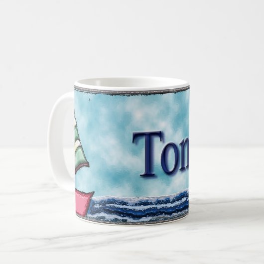 Tom-Segelboot Kaffeetasse (Vorderseite Links)