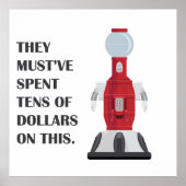 Tom Servo Bot über Stadt Poster (Vorne)