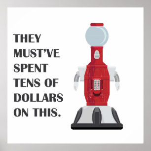 Tom Servo Bot über Stadt Poster