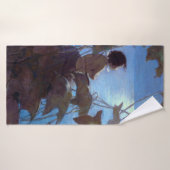 Tom sieht sich den Mond an, Jessie Willcox-Smith Badehandtuch (Badehandtuch)