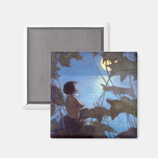 Tom sieht sich den Mond an, Jessie Willcox-Smith Magnet (Vorderseite/Rückseite)