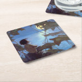 Tom sieht sich den Mond an, Jessie Willcox-Smith Rechteckiger Pappuntersetzer (angewinkelt)