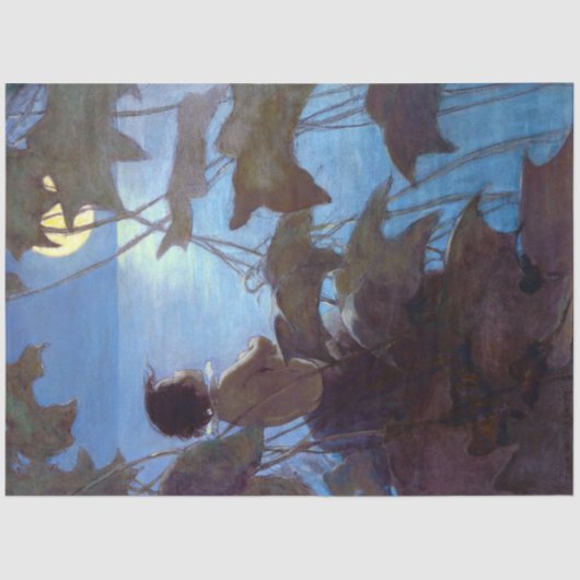 Tom sieht sich den Mond an, Jessie Willcox-Smith Seidenpapier (Vorderseite)