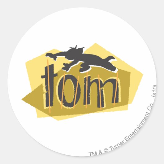 Tom-Silhouette-Logo Runder Aufkleber (Vorderseite)