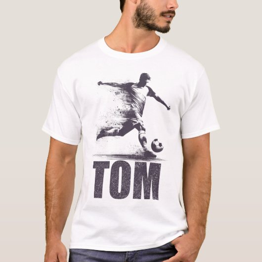 Tom Soccer Boys Personalized First Name Tom T-Shirt (Vorderseite)