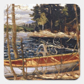 Tom Thomson - Das Kanu Quadratischer Aufkleber (Vorderseite)