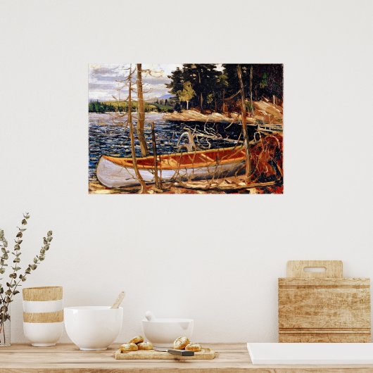 Tom Thomson - Die Leinwand des Kanus, Poster (Küche)