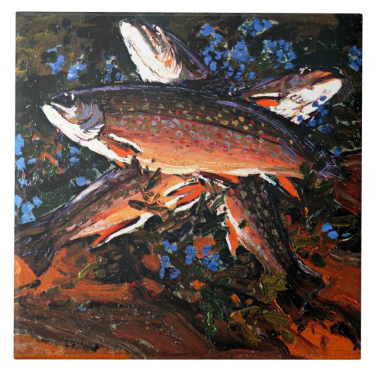 Tom Thomson - Drei Trout Fliese (Vorderseite)
