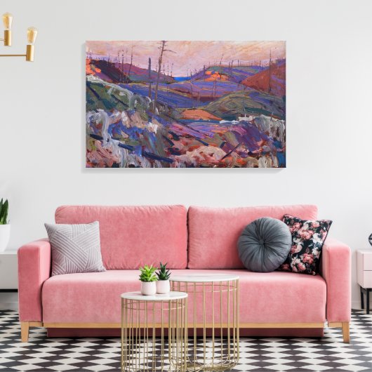 Tom Thomson - FIRE SWEPT HILLS 1915 Leinwanddruck (Insitu (Wohnzimmer))