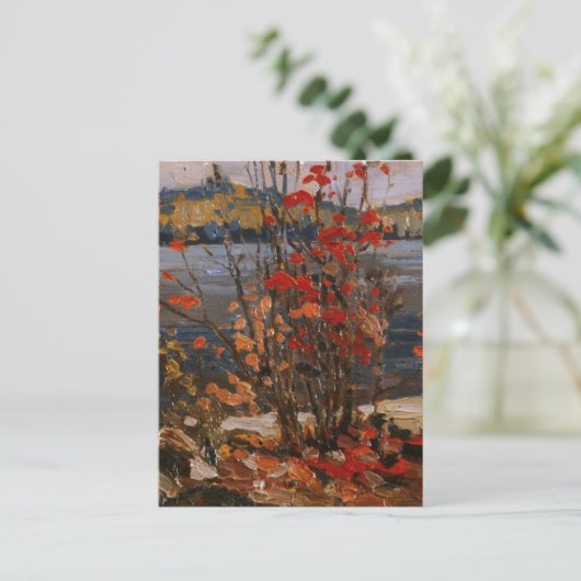 Tom Thomson Painting Lake and Red Tree Ontario P Postkarte (Stehend Vorderseite)