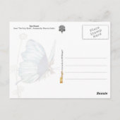 Tom Thumb trifft auf einem blauen Schmetterling ei Postkarte (Rückseite)