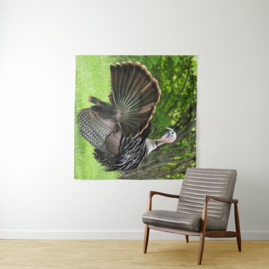 Tom Turkey Feather Display Wandteppich (Beispiel (Horizontal))