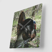 TOM TURKEY FULL STRUT SQUARE  WALL CLOCK QUADRATISCHE WANDUHR (Winkel)