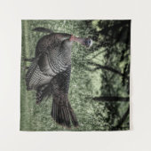 Tom Turkey Sage Green B&W Wandteppich (Vorderseite (Horizontal))