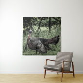 Tom Turkey Sage Green B&W Wandteppich (Beispiel)