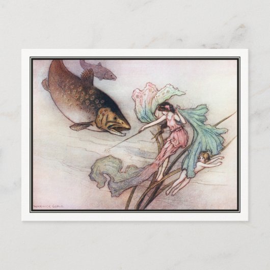 Tom und die Forelle von Warwick Goble Postkarte (Vorderseite)