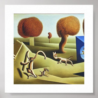 Tom und Jerry abstrakt Painting Poster