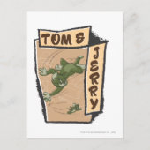 Tom und Jerry auf einem Tan-Sofa Postkarte (Vorderseite)