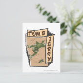 Tom und Jerry auf einem Tan-Sofa Postkarte (Stehend Vorderseite)