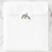 Tom und Jerry Best Buds Runder Aufkleber (Tasche)
