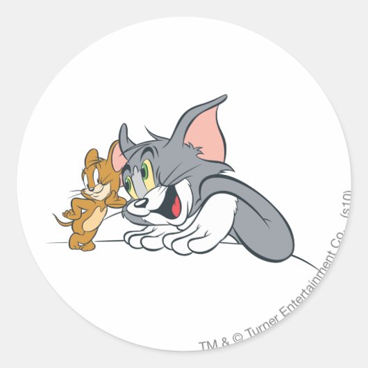 Tom und Jerry Best Buds Runder Aufkleber (Vorderseite)